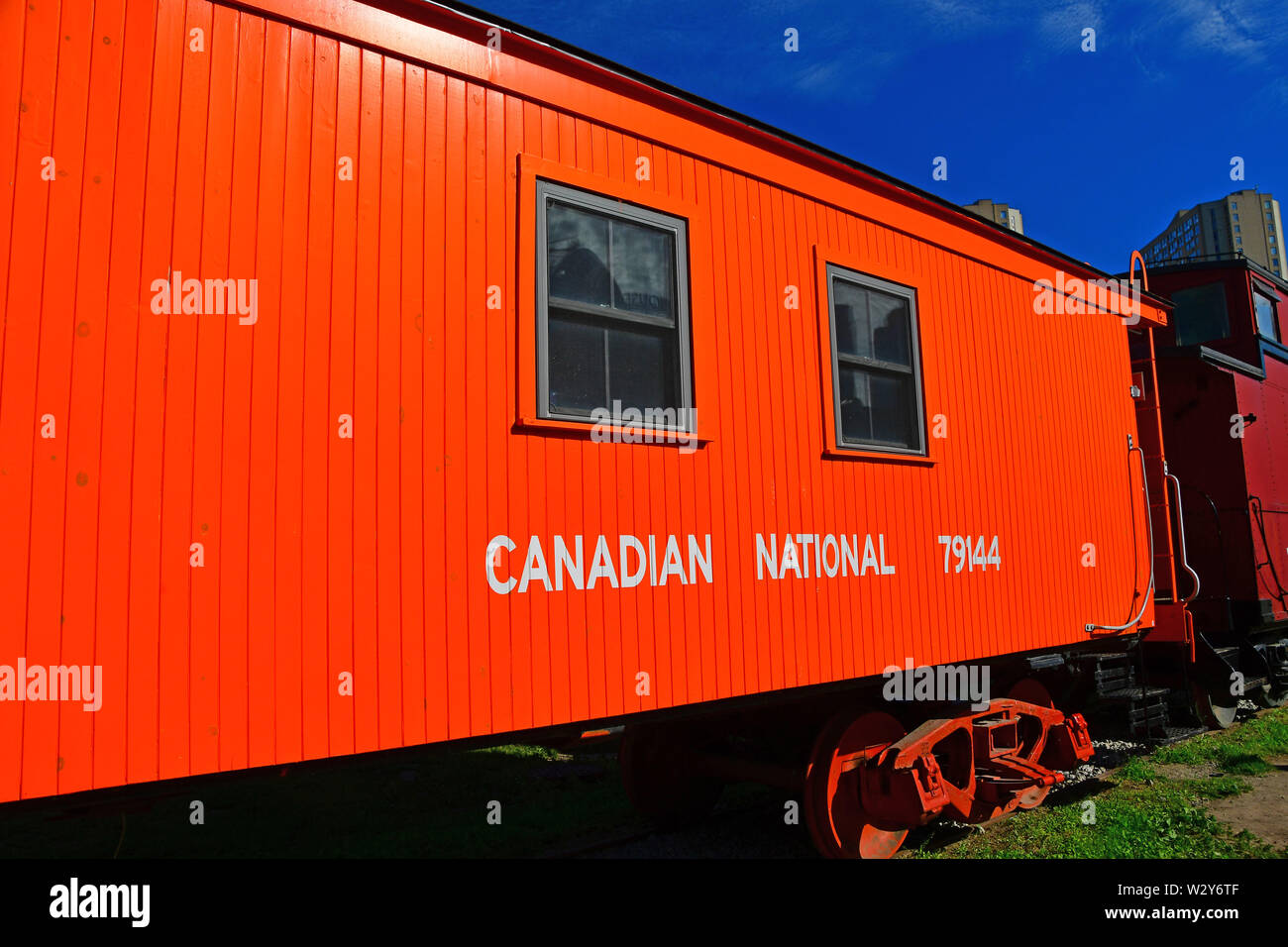 Ripristinato il Canadian National caboose al Toronto Railroad Museum Foto Stock