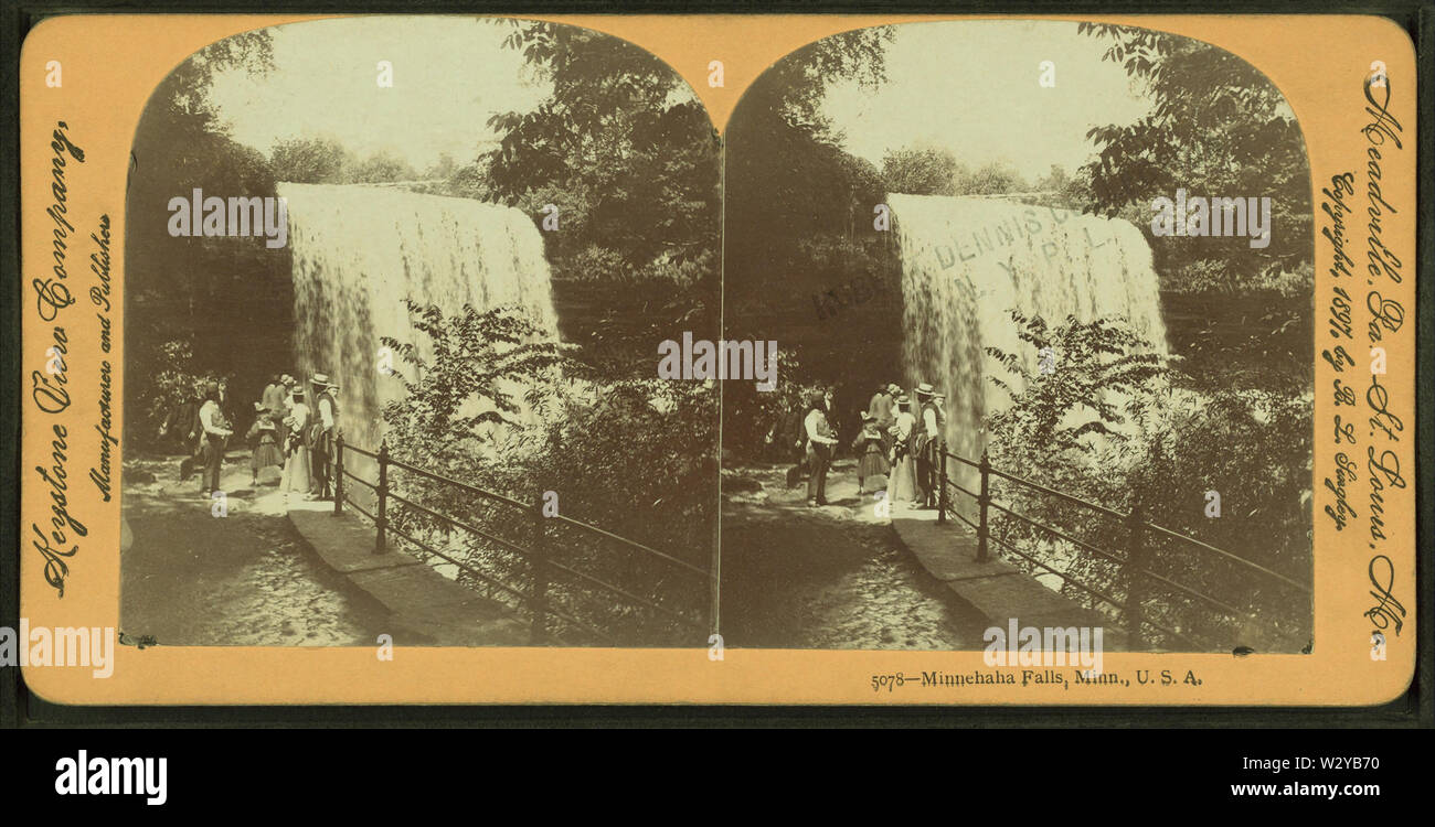 Cascate Minnehaha, DCIM, STATI UNITI D'AMERICA, di Keystone visualizzazione azienda 3 Foto Stock