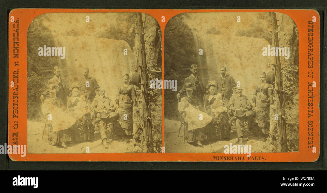 Cascate Minnehaha, da Robert N Dennis raccolta di vista stereoscopica 7 Foto Stock