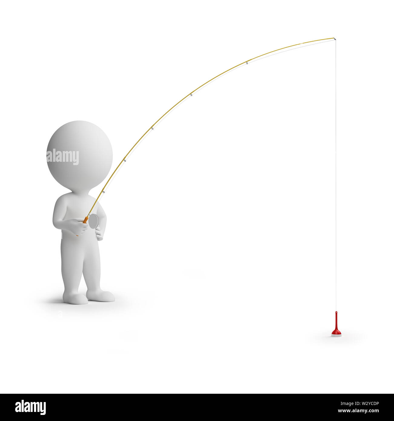 3d piccolo popolo pesci. Immagine 3d. Isolato sullo sfondo bianco. Foto Stock