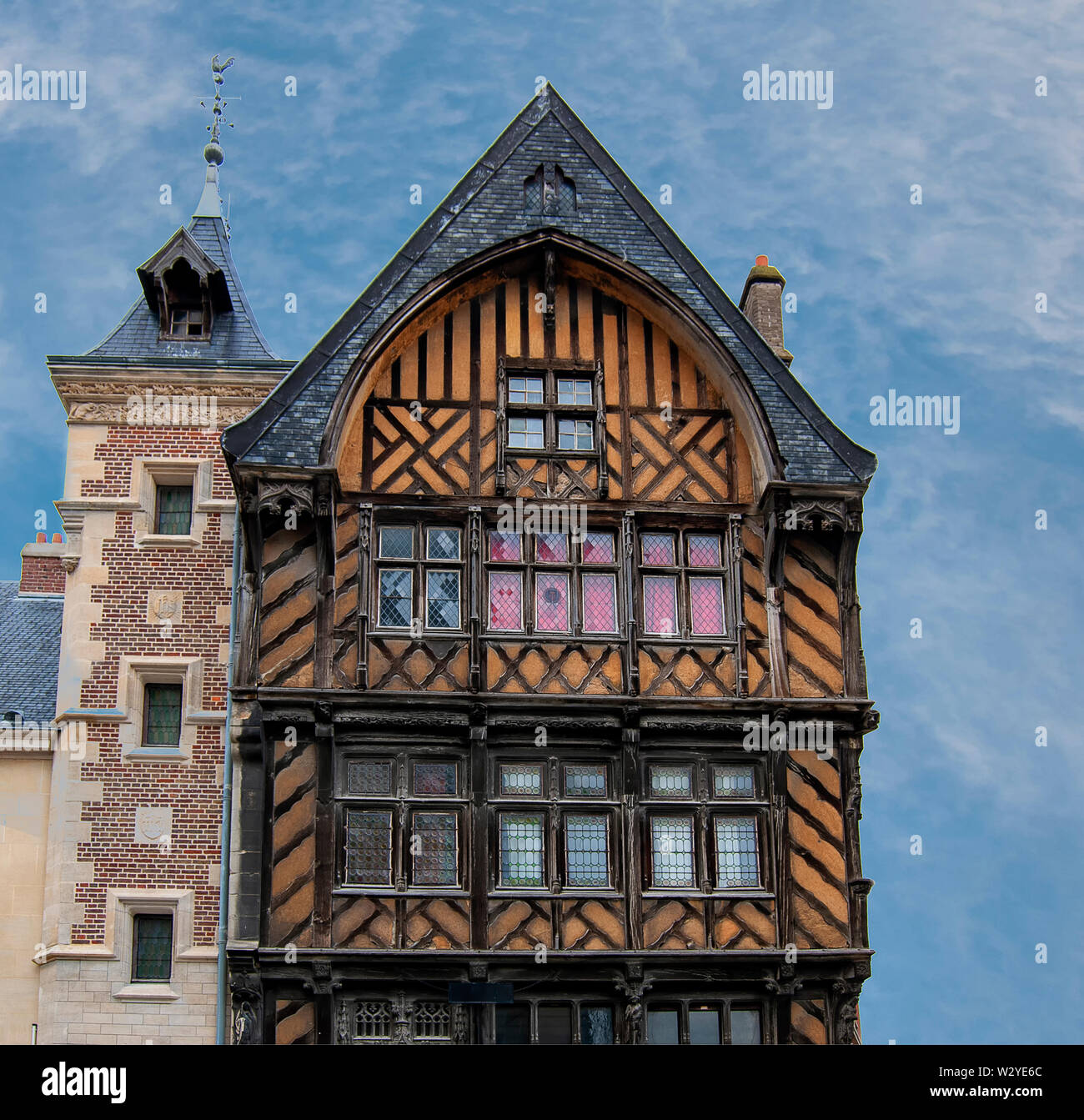 Belle case in Amiens, Francia Foto Stock