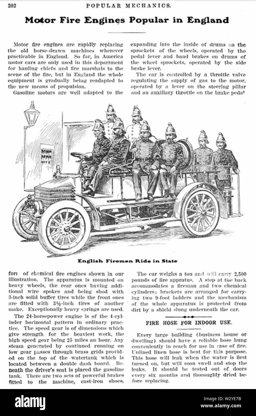 Motore motori Fire in Popular Mechanics 1905 v7 n2 Foto Stock
