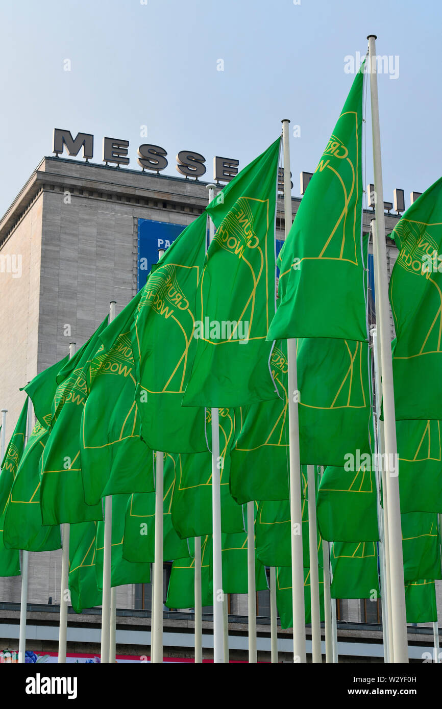 Fahnen, Gruene Woche, Messe, Berlino, Deutschland, Grüne Woche Foto Stock