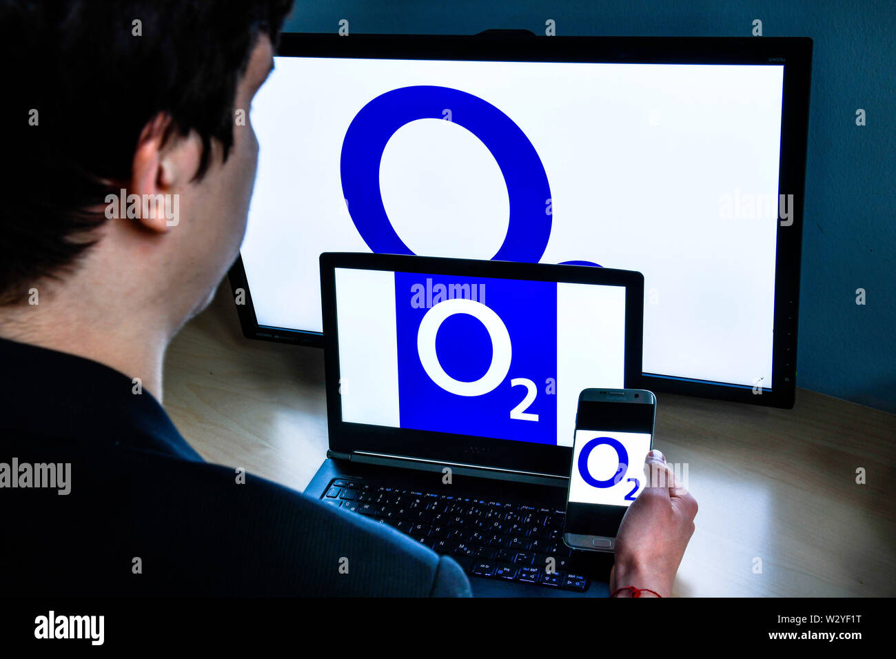 Il logo O2 Foto Stock