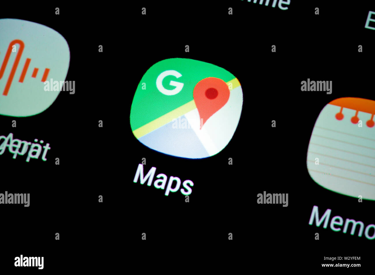 Smartphone, Display, App, Google Maps Foto Stock