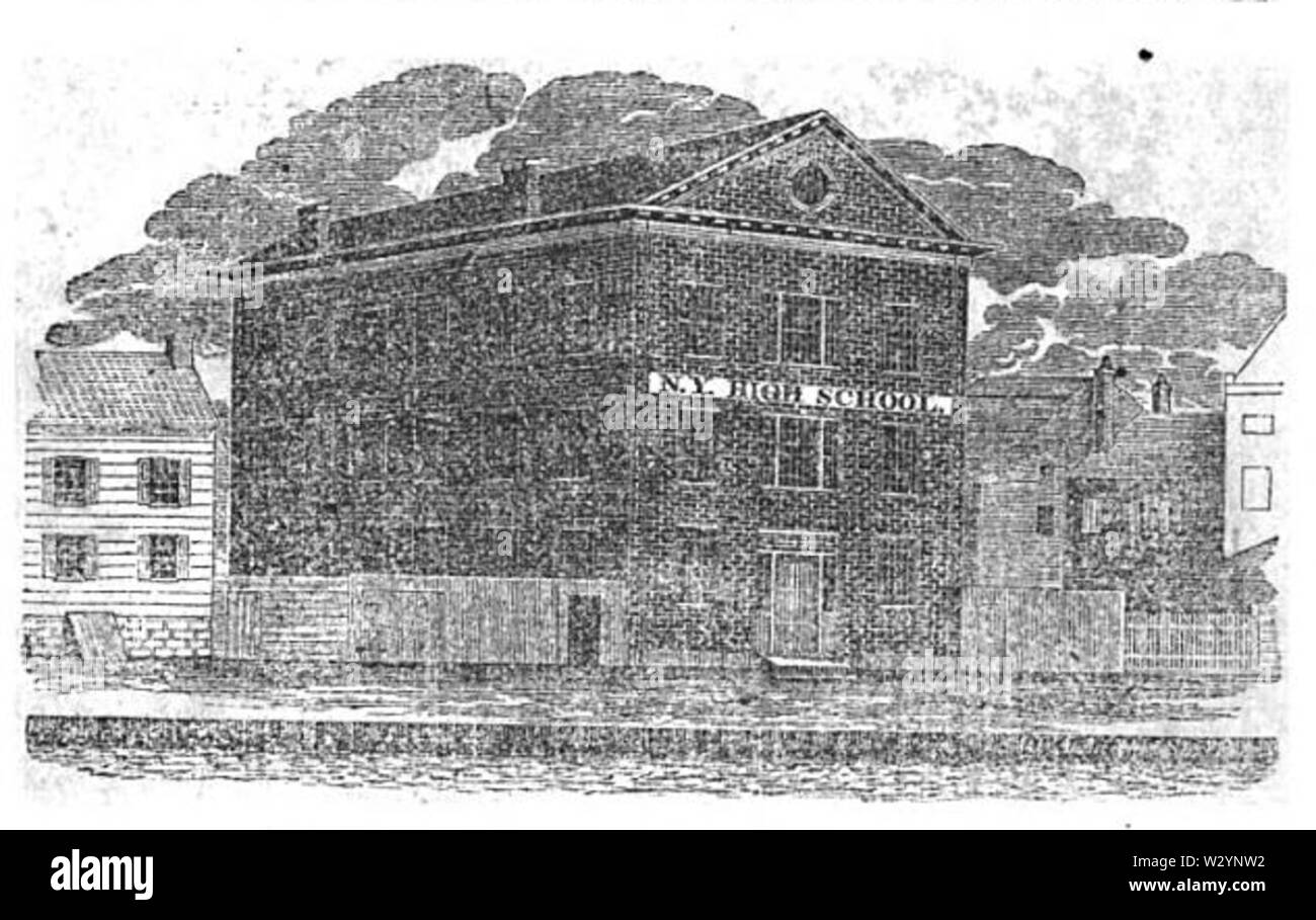 New York High School 1829 Foto Stock