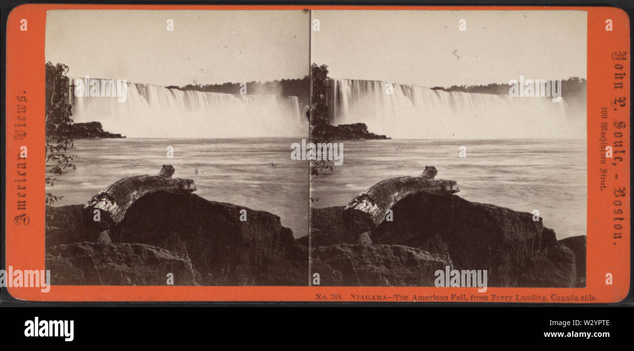 Niagara - American caduta, da sbarco dei traghetti, Canada parte da Soule, John P, 1827-1904 Foto Stock