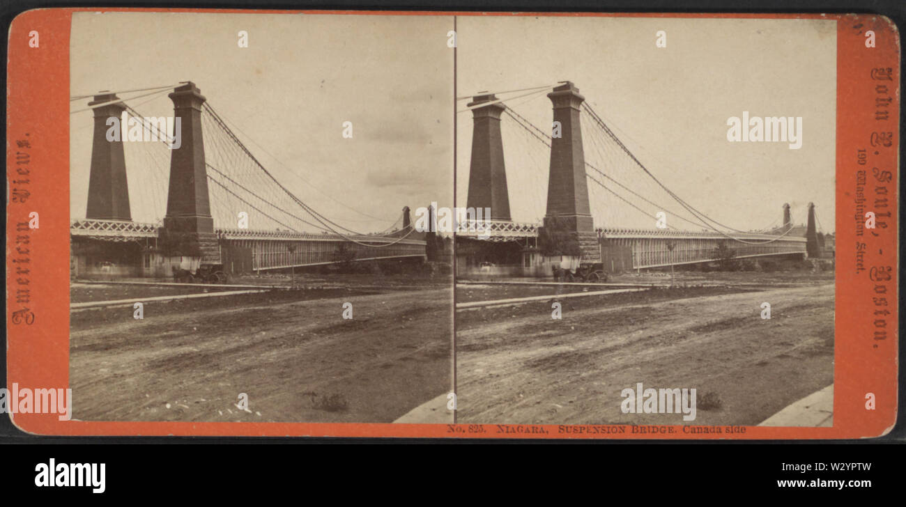 Niagara - ponte di sospensione, Canada parte da Soule, John P, 1827-1904 Foto Stock