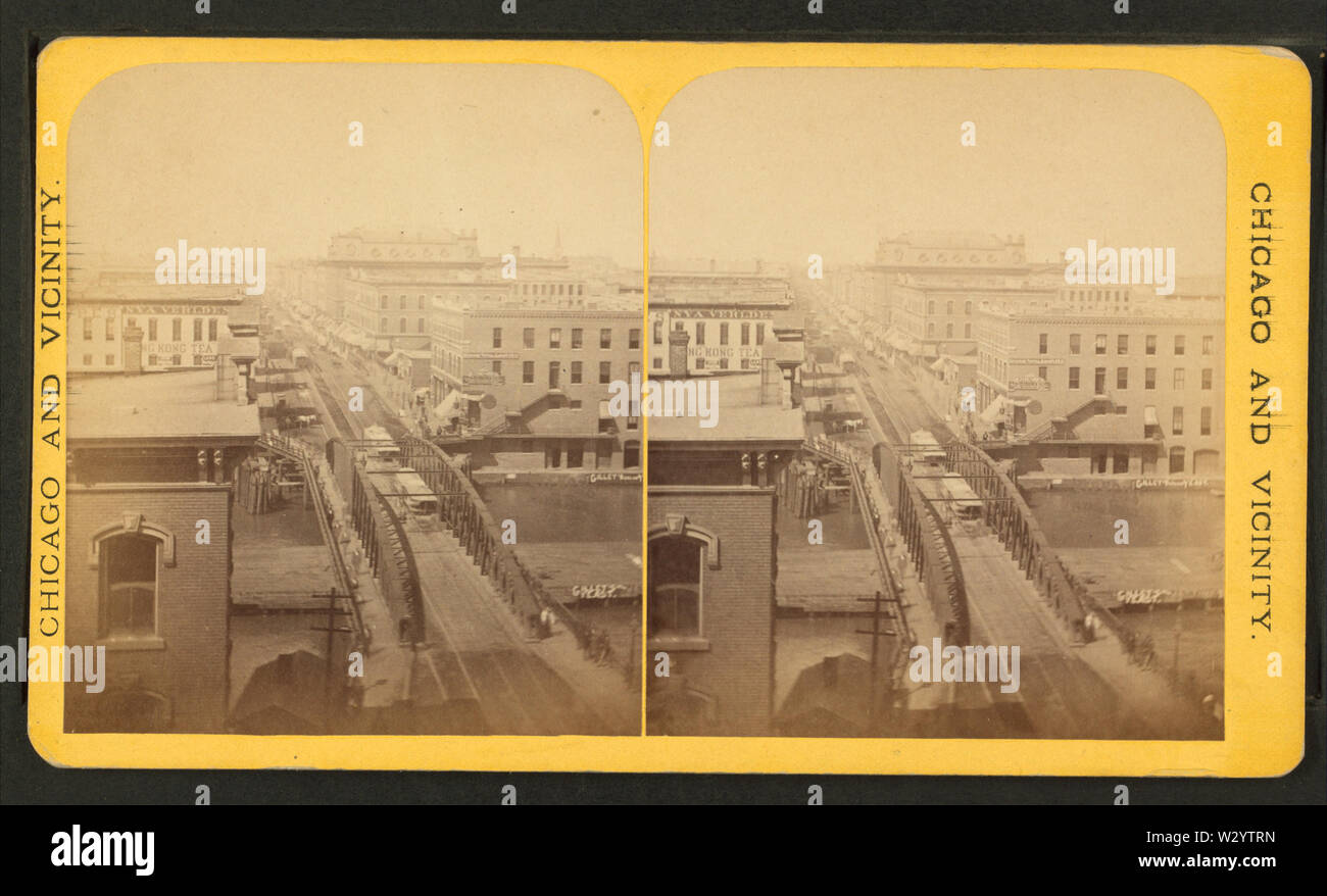 North Clark Street, da Robert N Dennis raccolta di vista stereoscopica Foto Stock