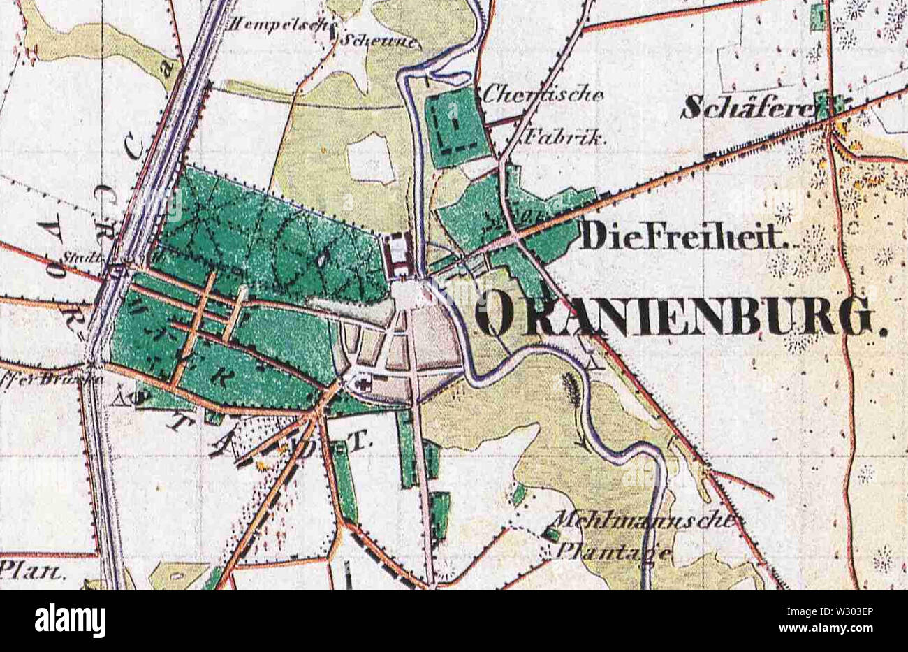 Oranienburg Urmesstischblatt 3245-1839 Foto Stock