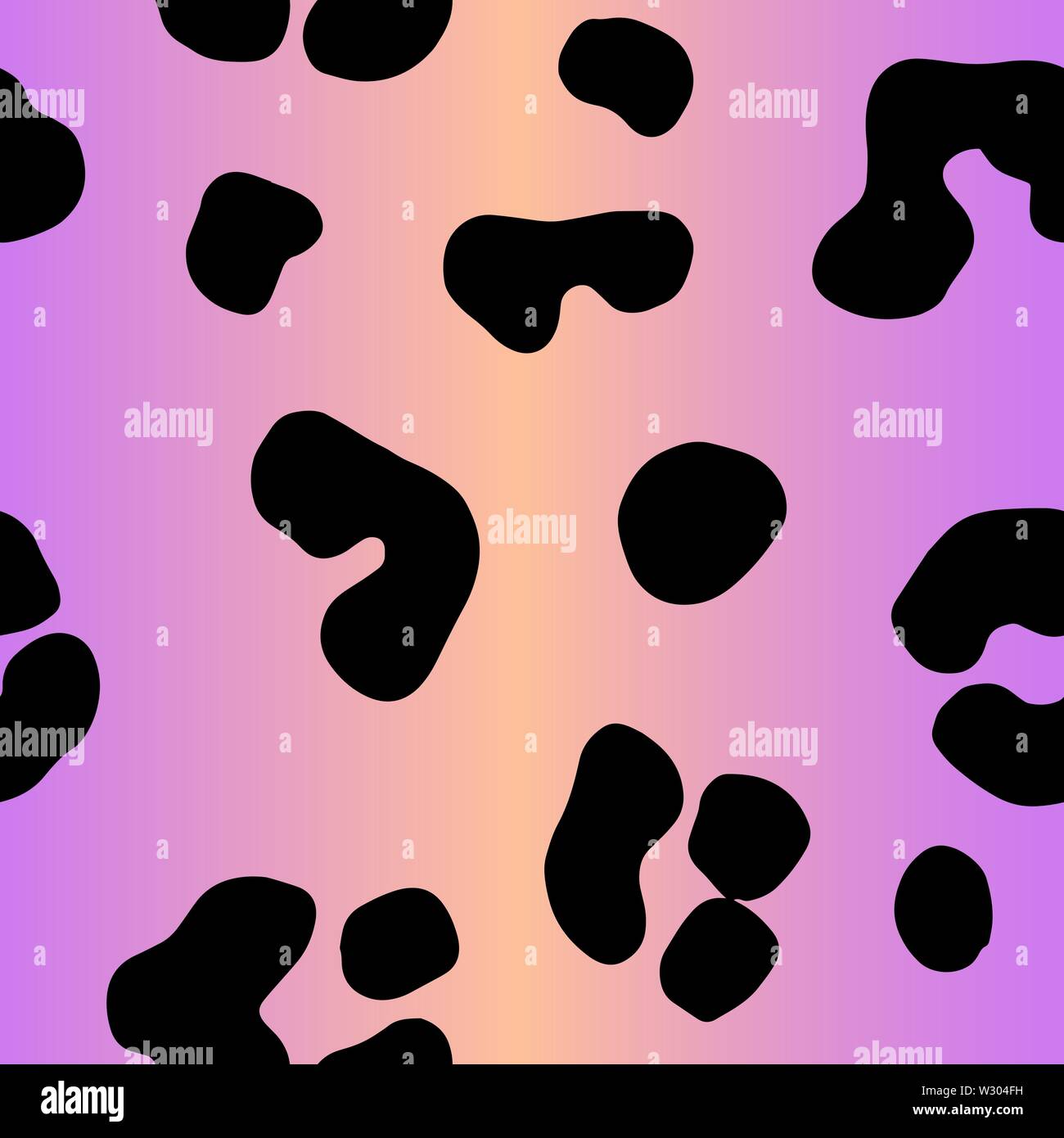 Leopard pastello gradiente viola e rosa seamless pattern. Stampa animale 90's stile. Vector Cheetah moda stampa. Illustrazione Vettoriale
