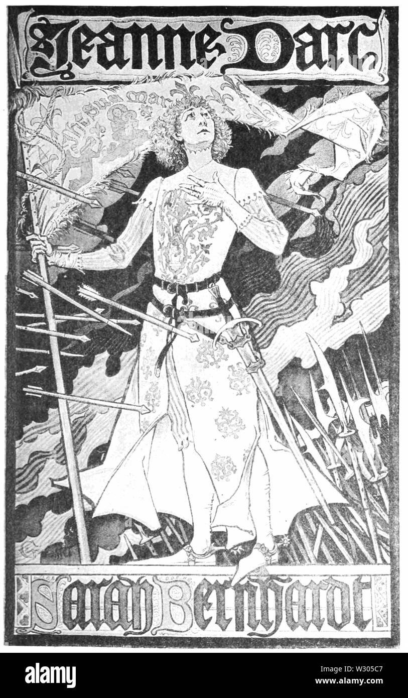 PP D069 Sarah Bernhardt come jean d'arco da grasset Foto Stock