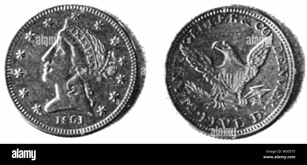 PSM V53 D621 Clark gruber denver cinque dollari di moneta in oro Foto Stock