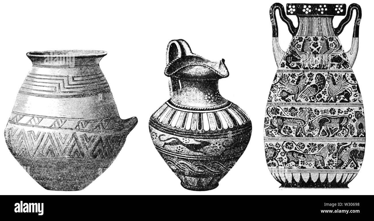 PSM V55 D040 tre età dei vasi etruschi Foto Stock