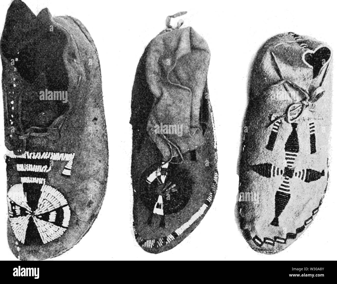 PSM V63 D493 Shoshone sioux e arapaho mocassini Foto Stock