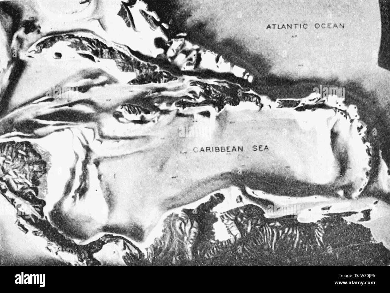 PSM V70 D391 Commodore bartlett mappa di rilievo dei Caraibi Foto Stock