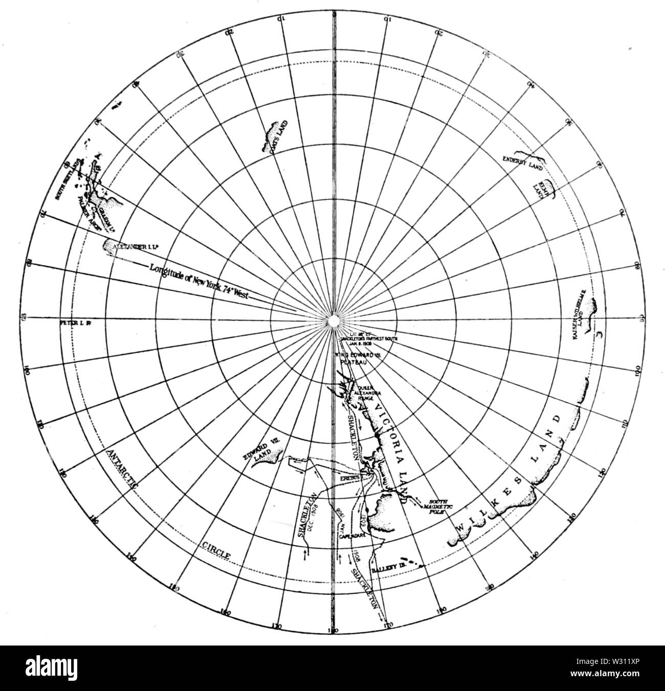 PSM V80 D419 rotta verso l'antartico seguita da Ernest Shackleton Foto Stock