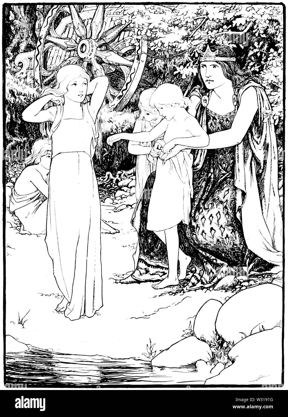 Pagina rivolta verso 4 illustrazione in più celtica Fiabe Foto Stock