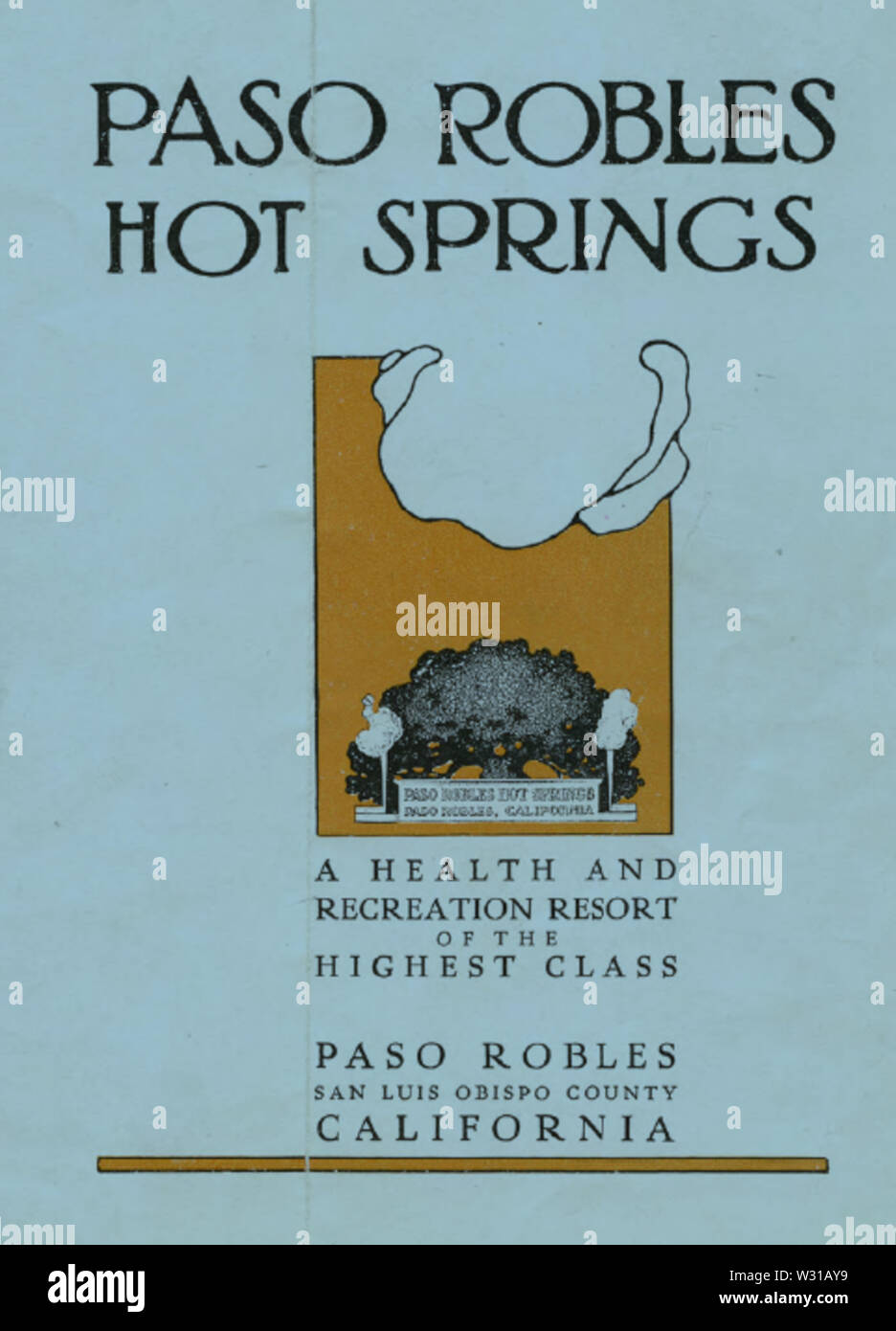 Opuscolo storico per Paso Robles Hot Springs Resort Foto Stock