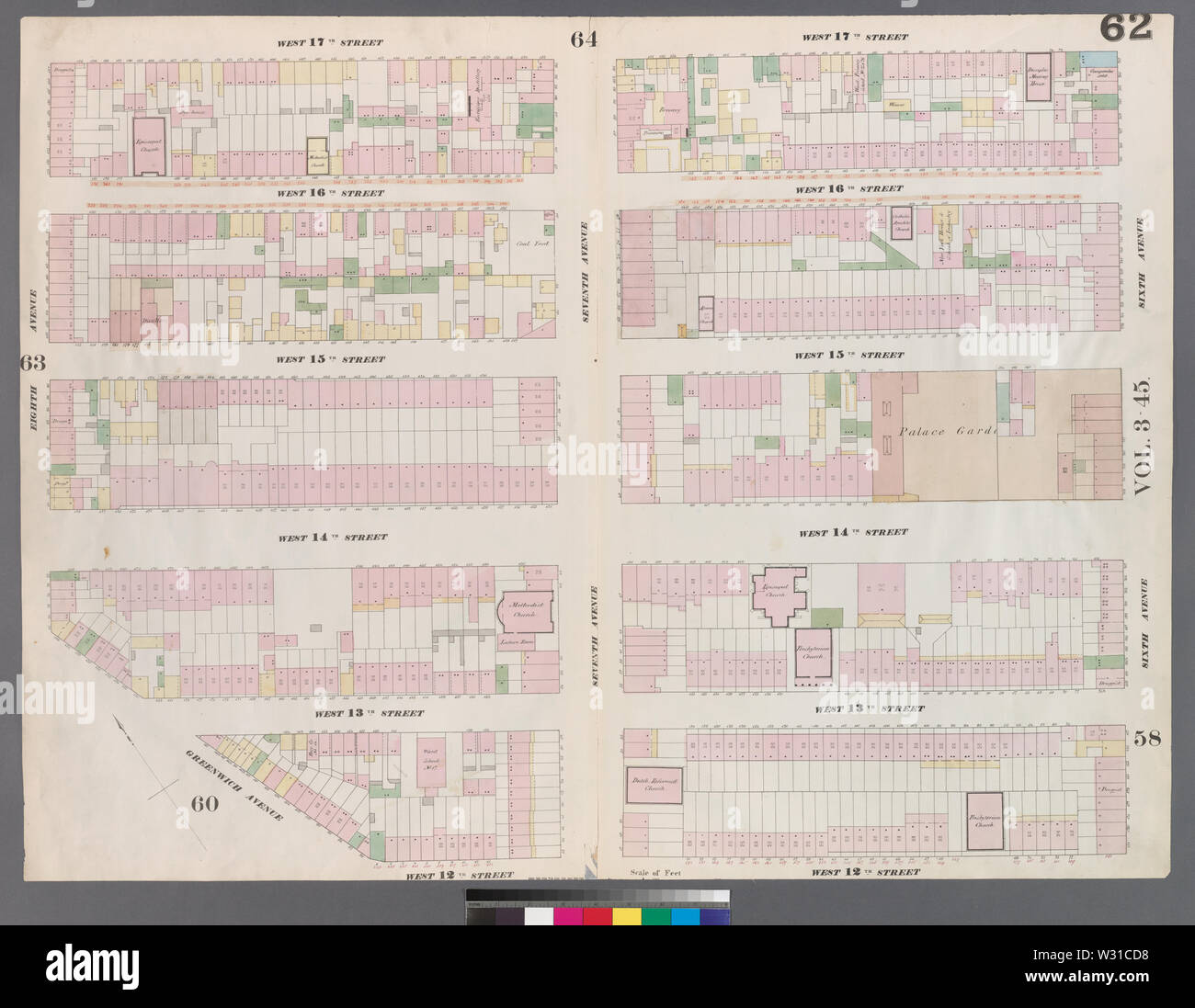 La piastra 62 da: Perris, William. Mappe della città di New York. Il volume 4. (New York: Perris & Browne, 1859) Foto Stock La piastra 62 da: Perris, William. Mappe della città di New York. Il volume 4. (New York: Perris & Browne, 1859) Foto Stock