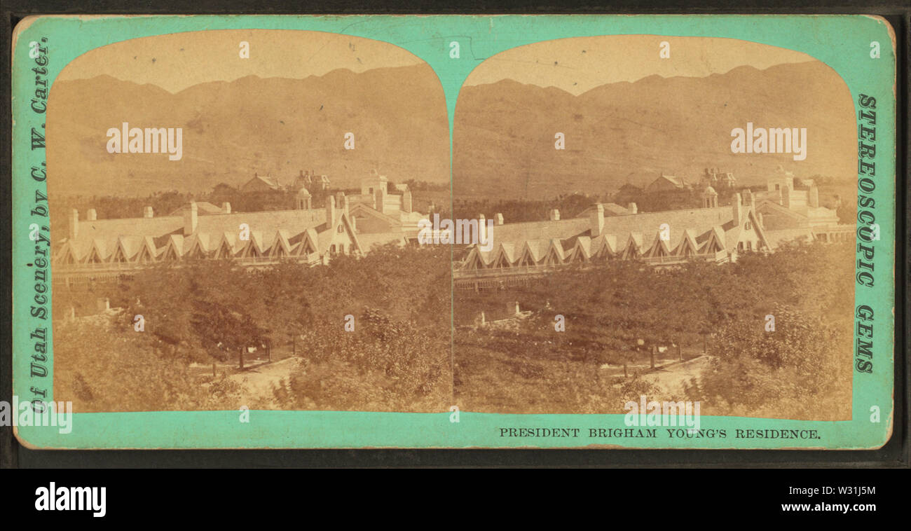 Presidente Brigham Young's residence, da C W Carter Foto Stock