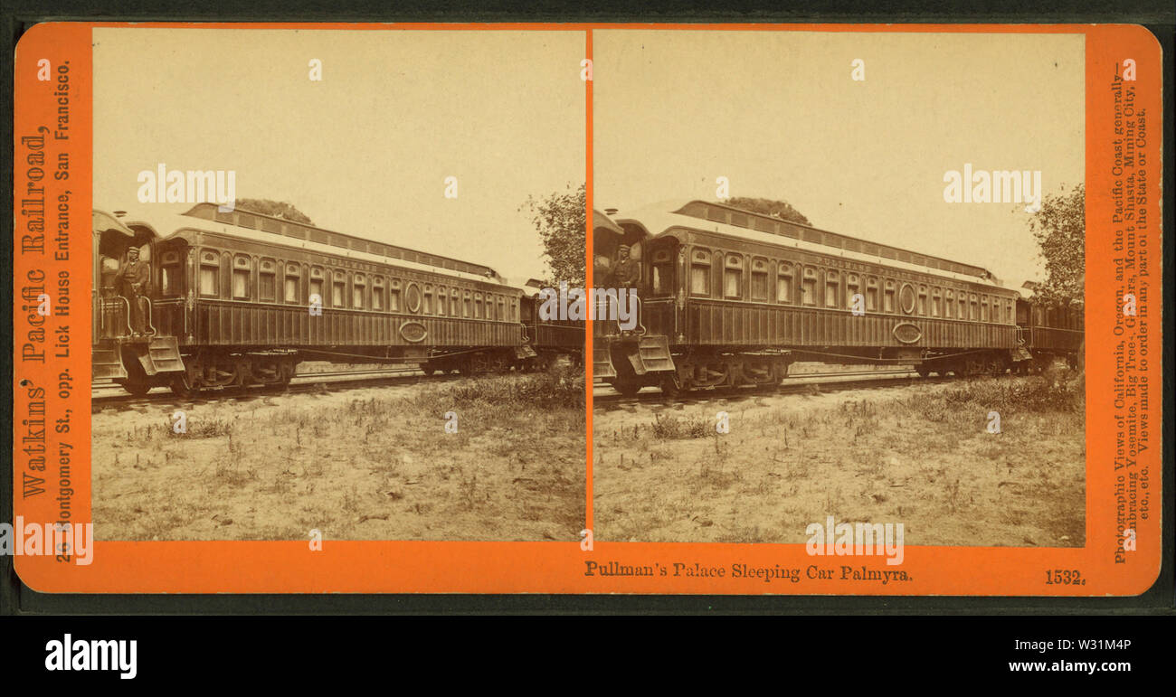 Pullman Palace Sleeping Car Palmyra, da Watkins, Carleton E, 1829-1916 Foto Stock