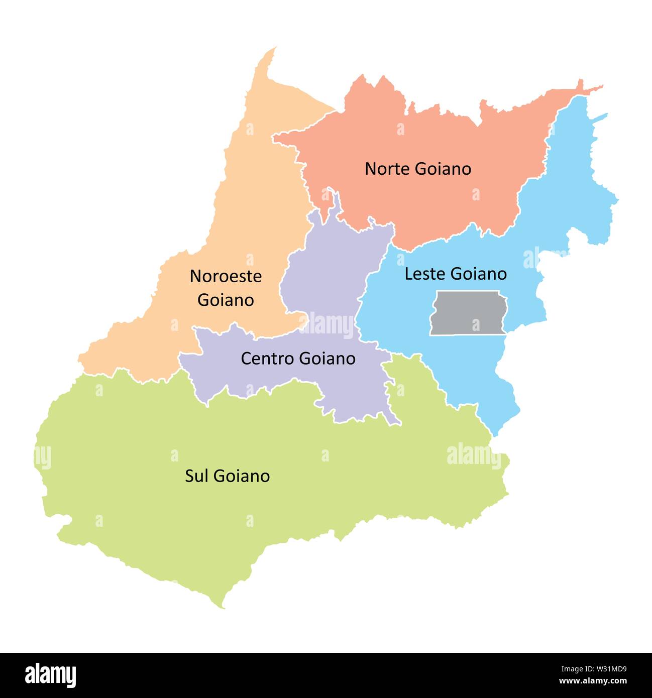 Stato di Goias regioni Illustrazione Vettoriale