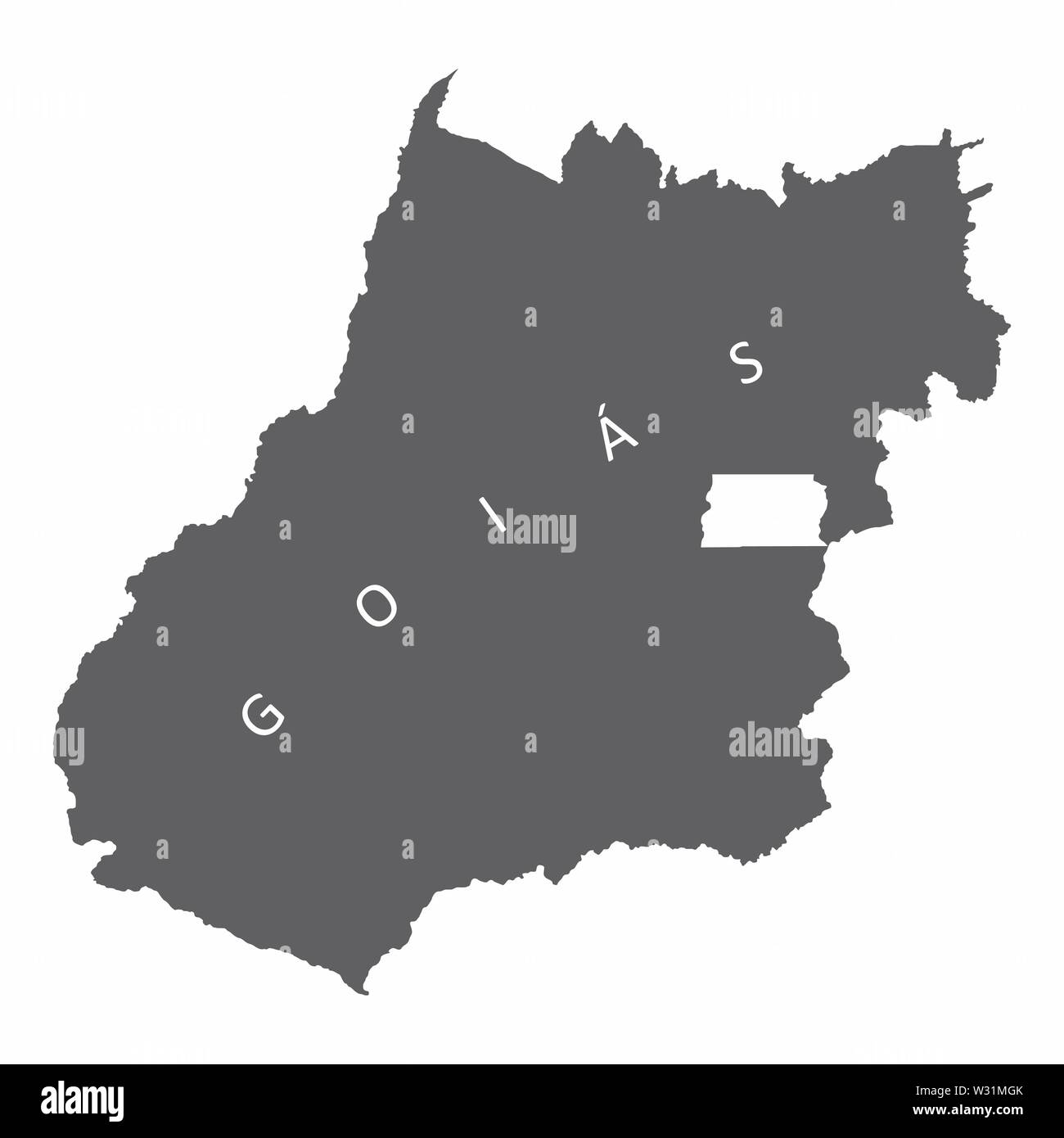 Stato di Goias silhouette mappa Illustrazione Vettoriale