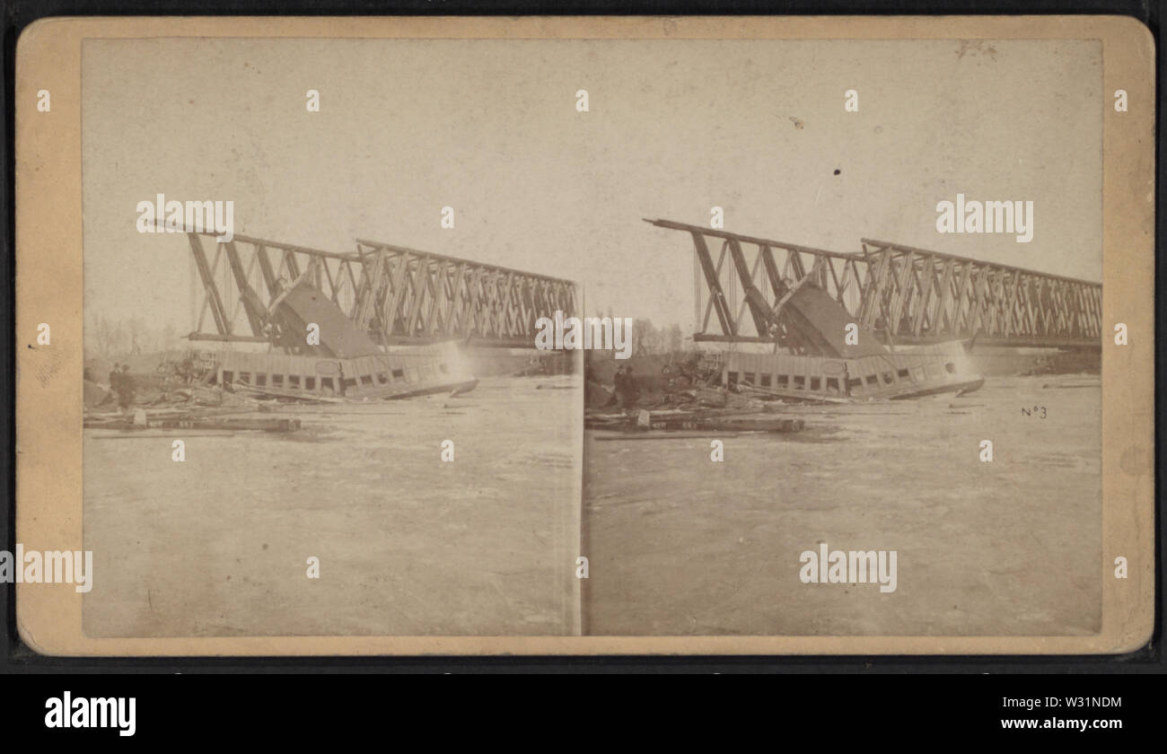 Relitto ferroviario sul ponte Tariffville, 15 gennaio 1878, da Worden, N R (Nicholas R) 3 Foto Stock