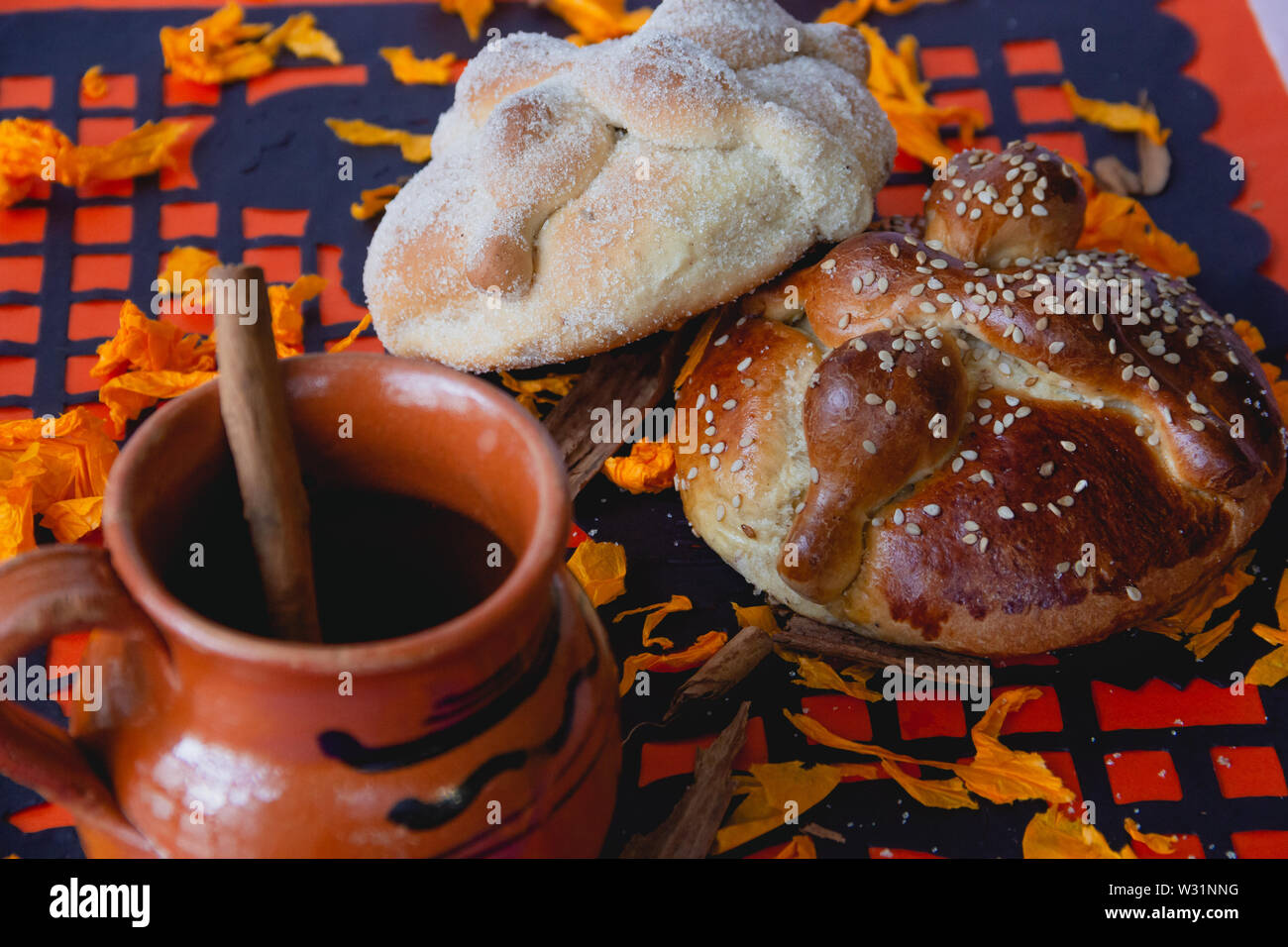 Il pane del giorno dei morti, Cucina messicana o Hojaldras Foto Stock