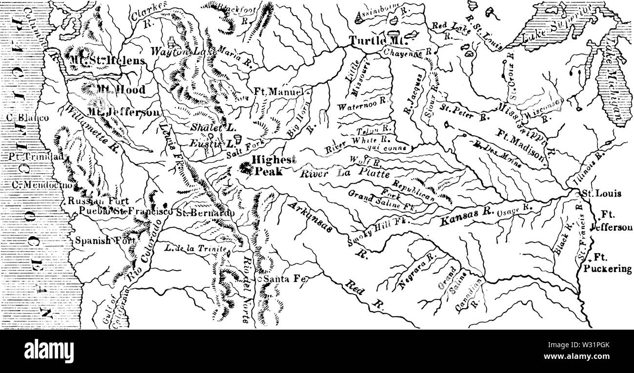 Rettore della mappa del 1818 BHoU-p27b Foto Stock