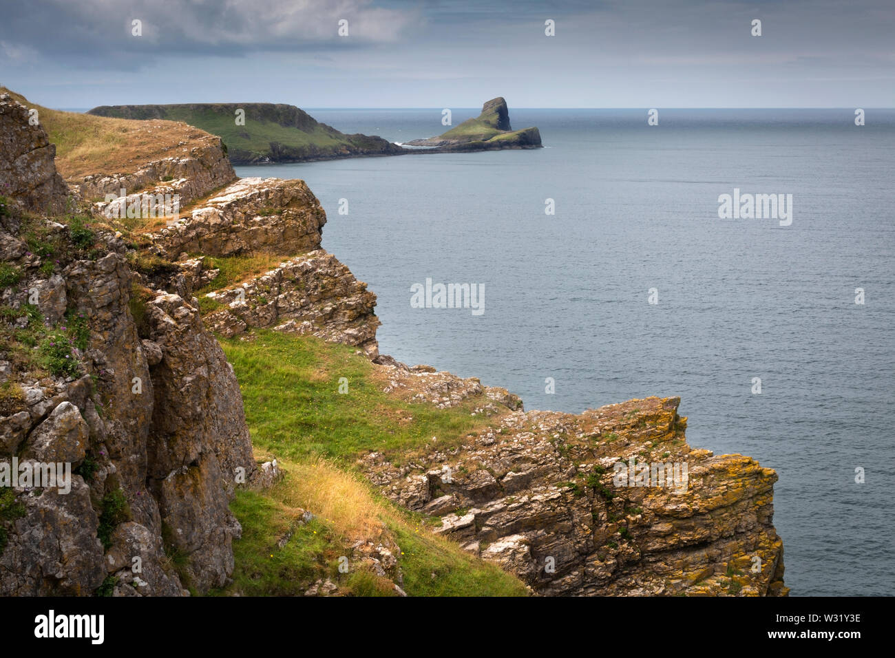 Le frastagliate scogliere di Capo worm Foto Stock