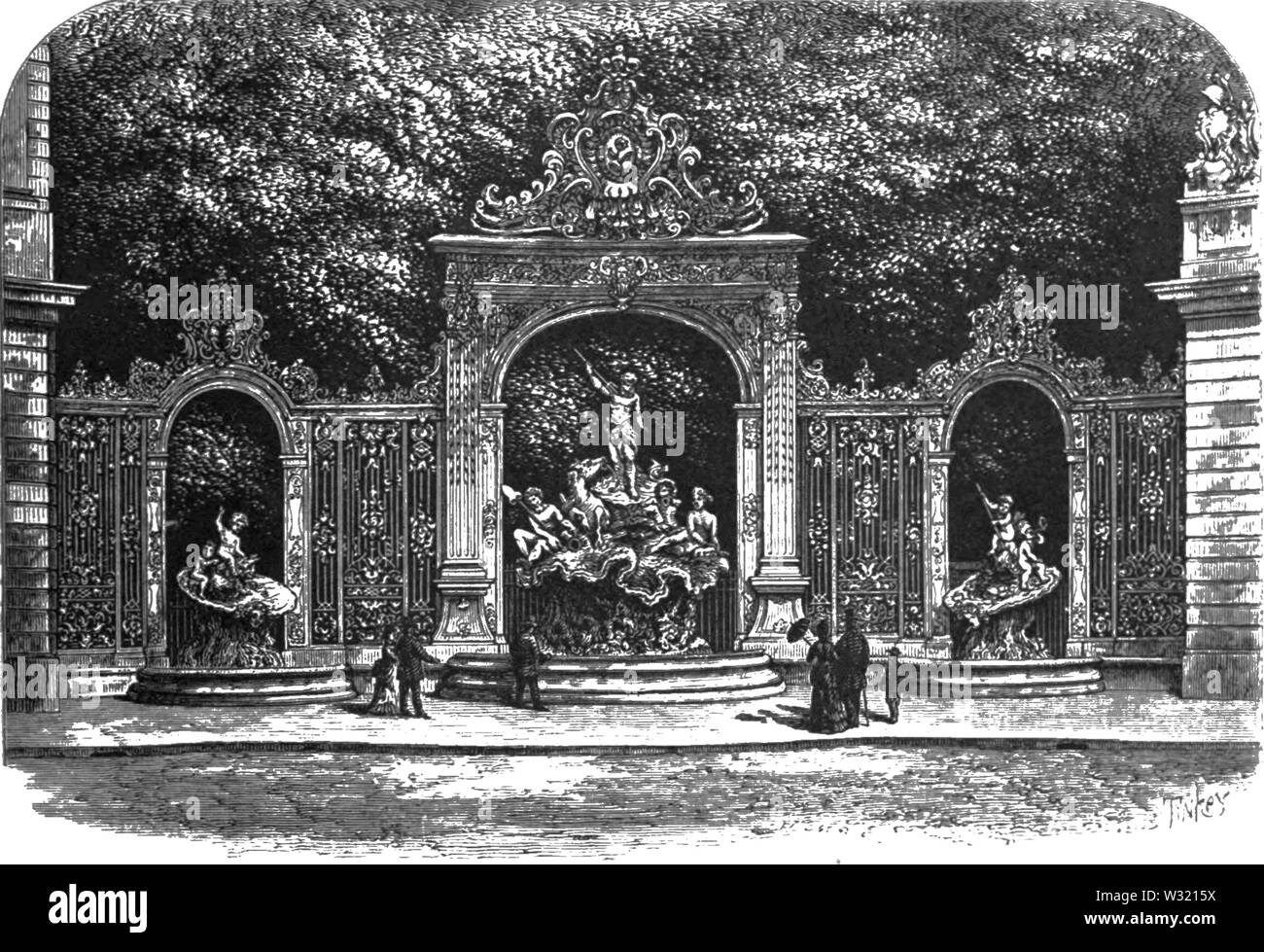 SMO V12 D391 Fontana e griglia a Nancy Foto Stock