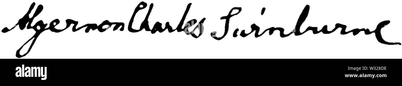 Firma di Algernon Charles Swinburne Foto Stock