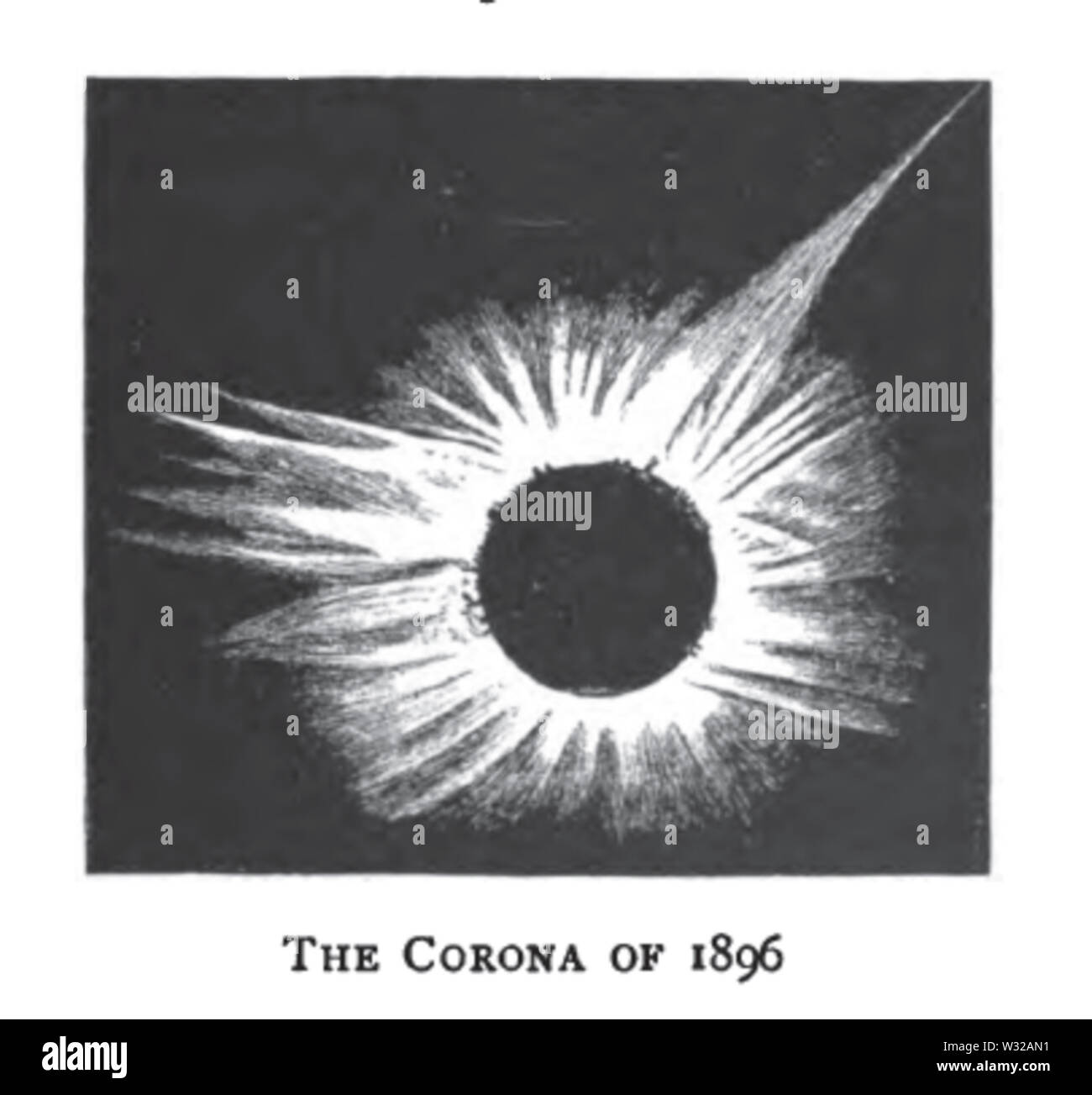 Eclissi solare 1896Aug09-Corona Foto Stock