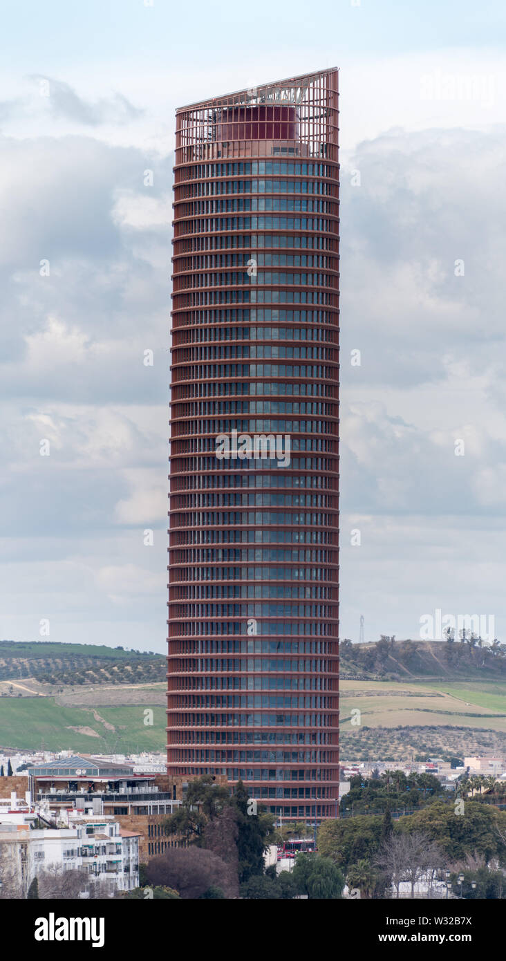 La Torre di Sevilla e il più alto edificio in Sevilla, Spagna Foto Stock