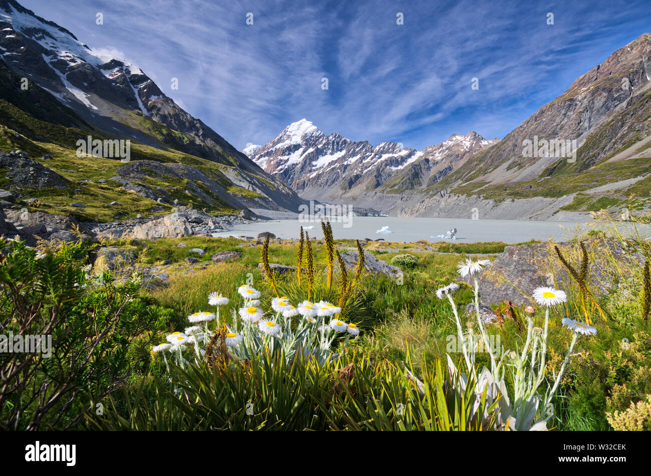 Mt. Aoraki (Mt. Cook), Nuova Zelanda Foto Stock