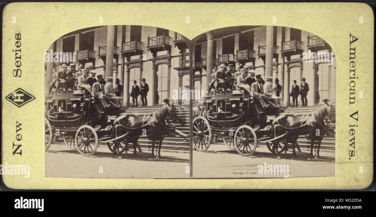 Stage Coach, Lake George, da Robert N Dennis raccolta di vista stereoscopica Foto Stock