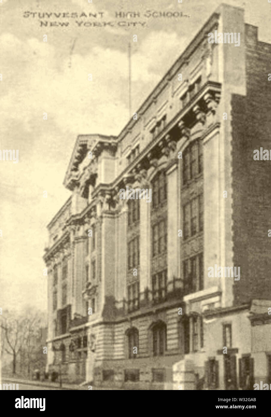 Stuyvesant High School edificio sulla cartolina 1909 Foto Stock