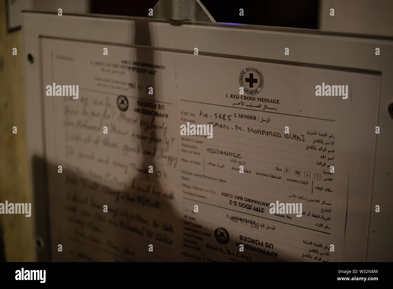 Ginevra marzo 2019 documenti dei prigionieri di guerra, aspetti del carcere, Mostra - Museo Internazionale della Croce Rossa Foto Stock