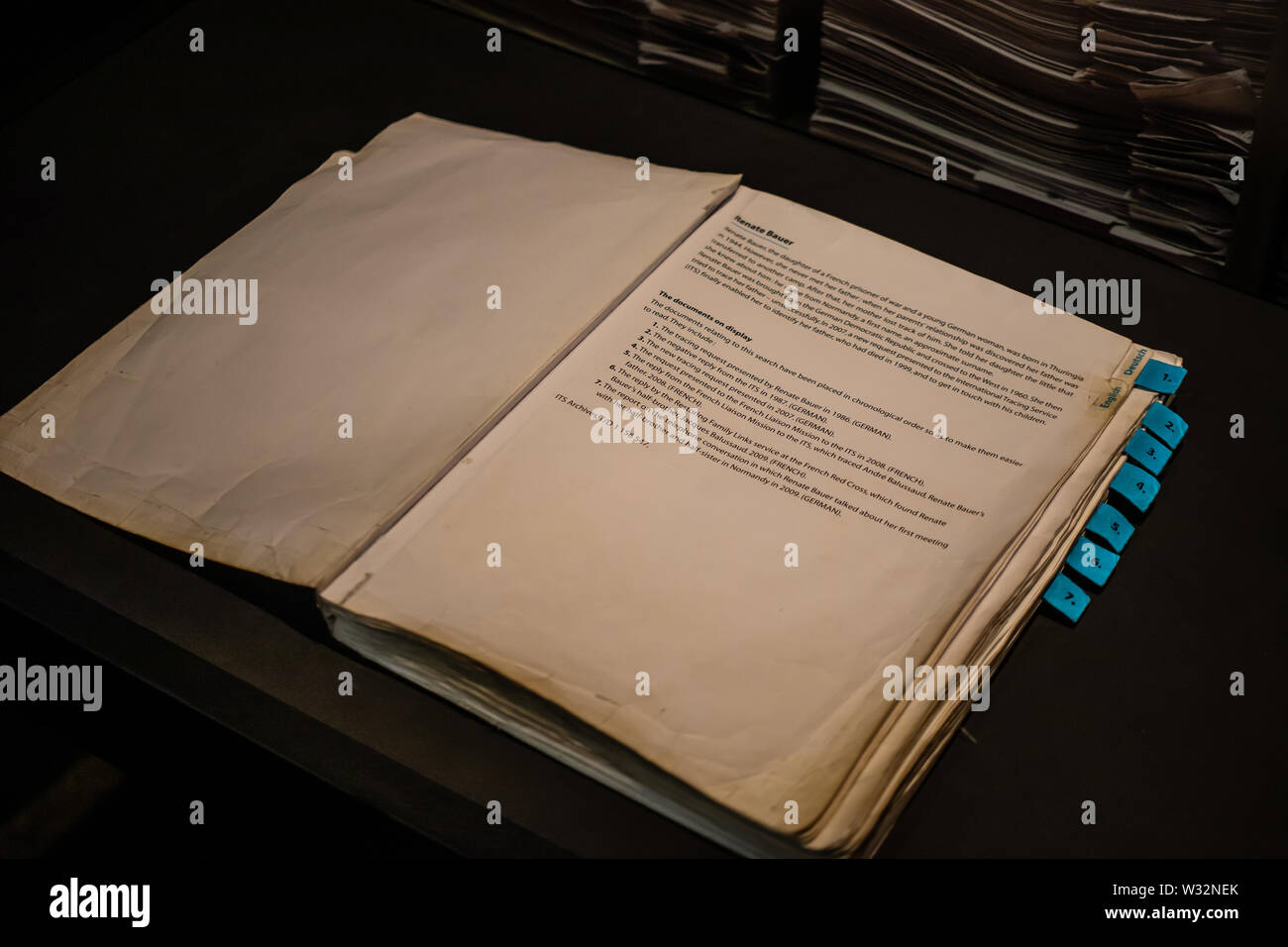 Ginevra marzo 2019 documenti dei prigionieri di guerra, aspetti del carcere, Mostra - Museo Internazionale della Croce Rossa Foto Stock