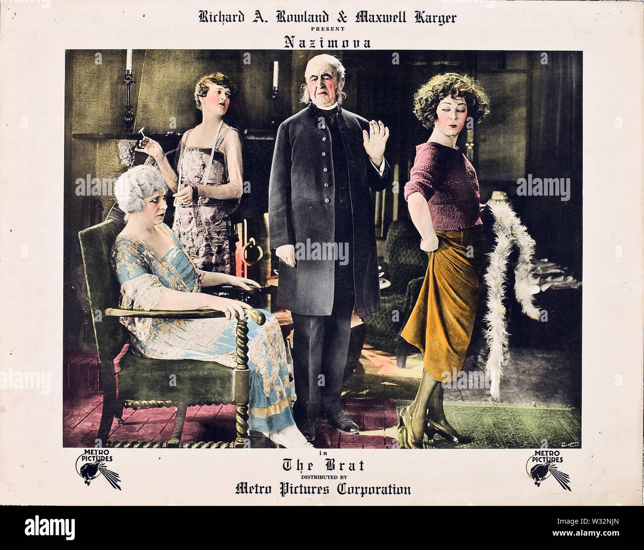 La lobby card per il film americano il Brat. Foto Stock