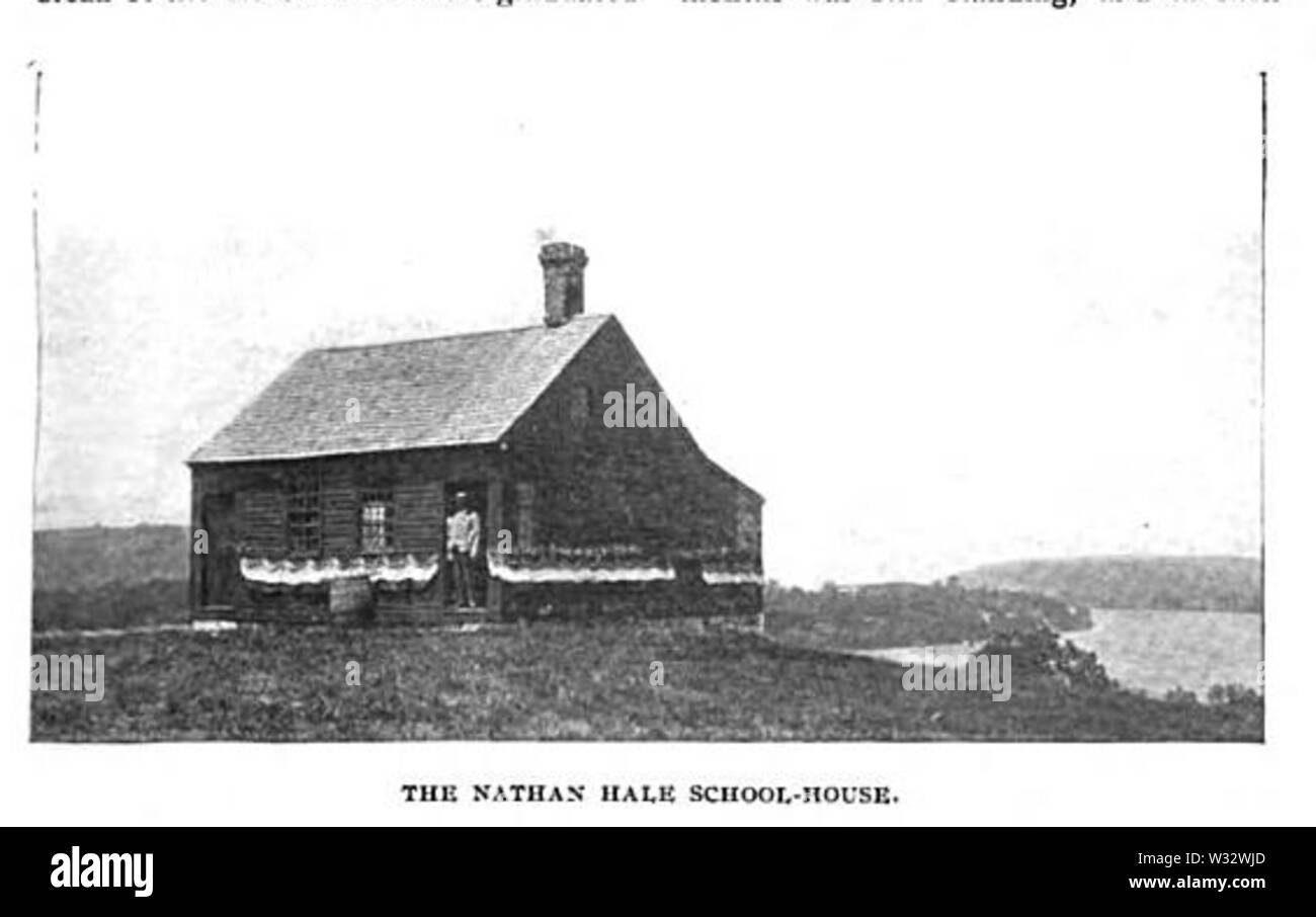 Il Nathan Hale Schoolhouse, East Haddam, CT circa 1900 Foto Stock