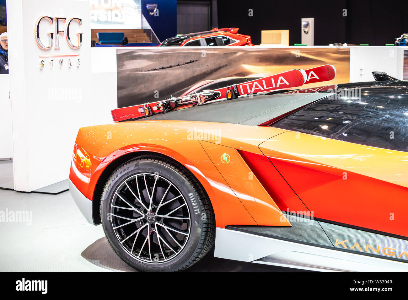 Ginevra marzo 2019 GFG Style Kangaroo Leggera concetto prototipo futura automobile, Geneva International Motor Show, smart elettrico iper-SUV Foto Stock