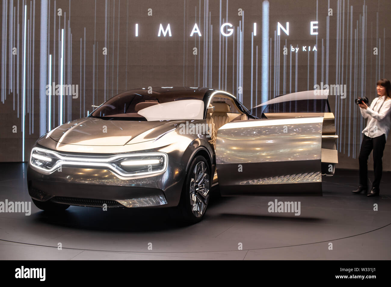 Ginevra, Svizzera, marzo 2019: show car: Kia immaginare il concetto di sport prototipo di automobile a Ginevra International Motor Show, fabbricato da Kia Motors Foto Stock