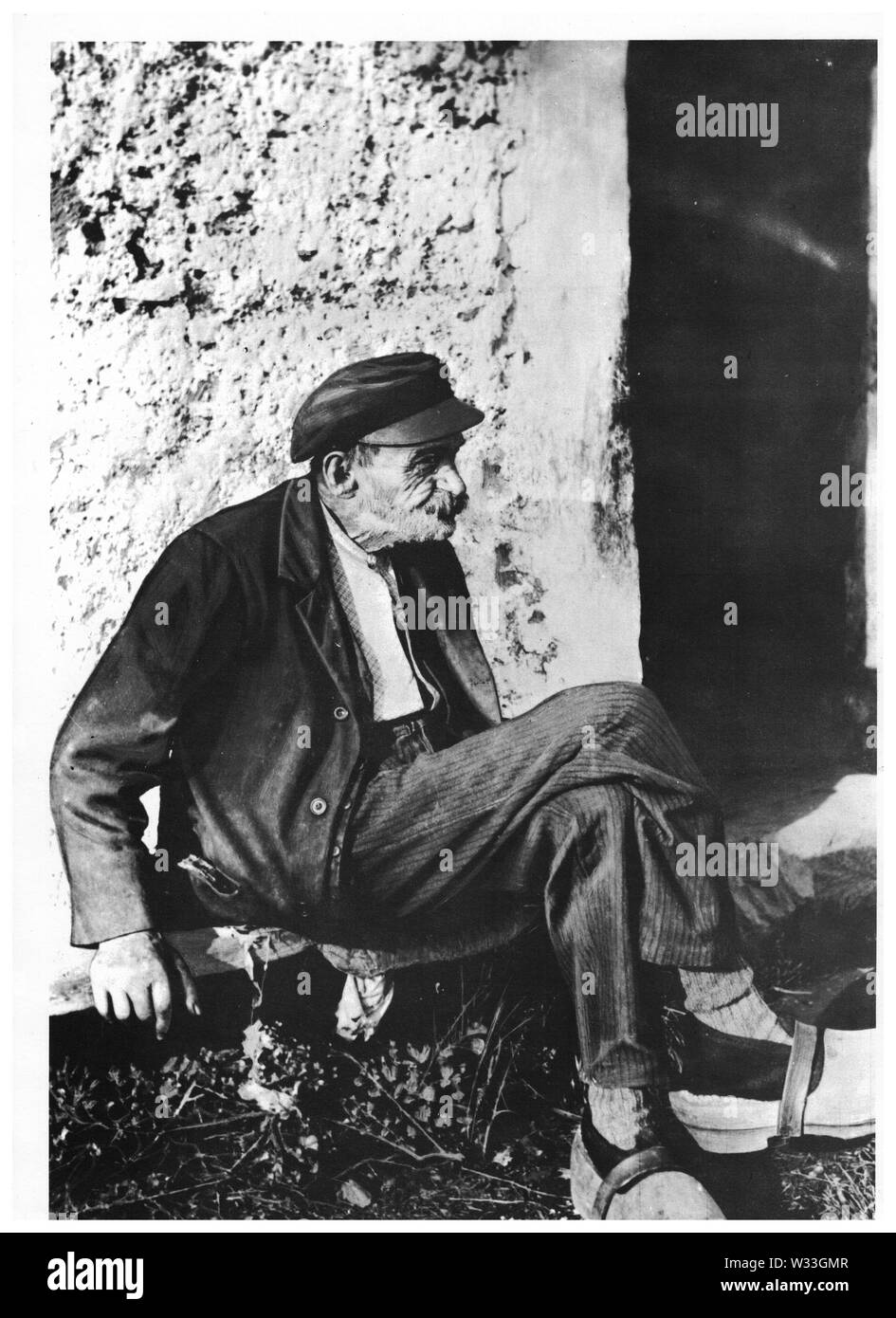 Il vecchio uomo, immagine usata da formatori durante i corsi di alfabetizzazione, Lione, Francia Foto Stock