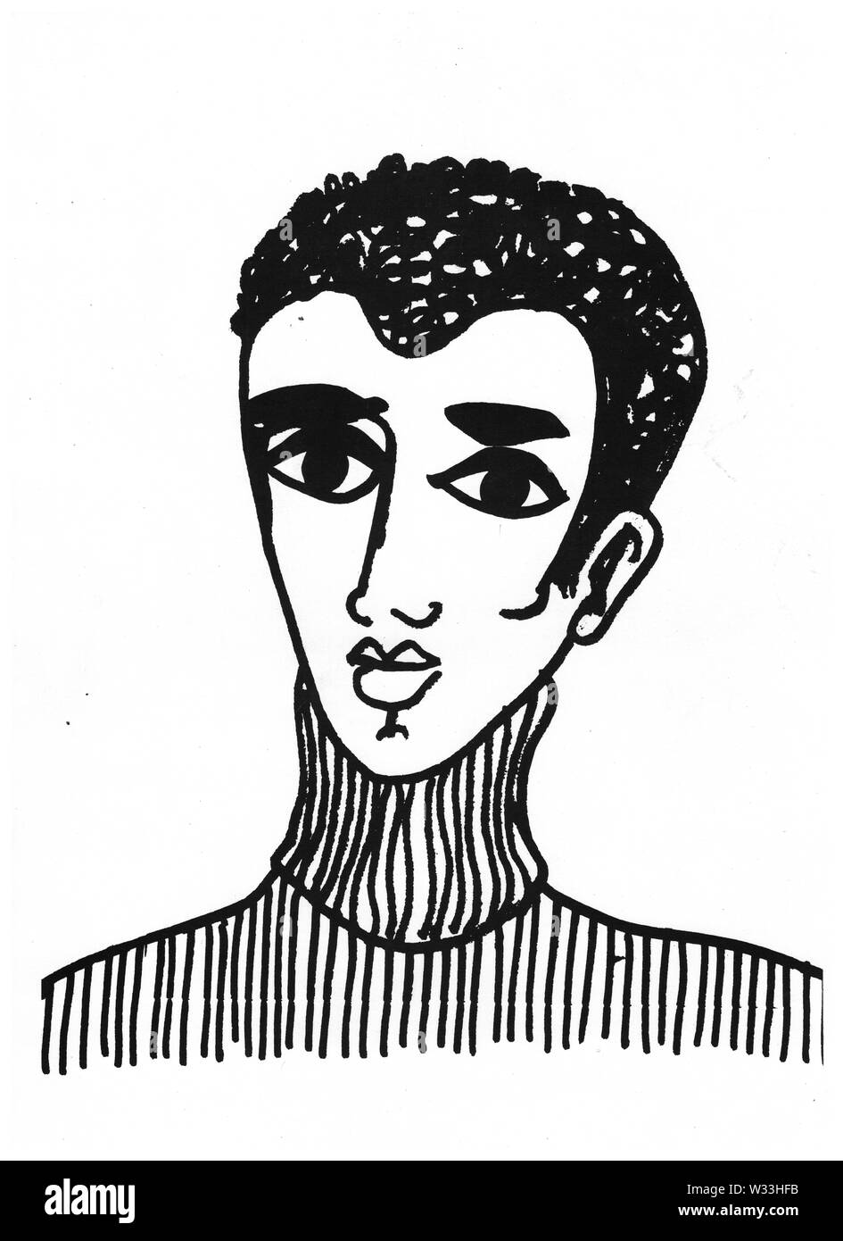 Uomo arabo. Foto utilizzata dai formatori durante i corsi di alfabetizzazione, Lione, Francia Foto Stock