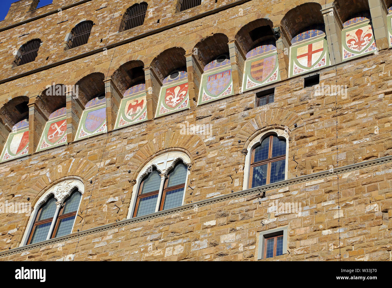 Firenze, Italia - 27 agosto 2018: Palazzo della Signoria Piazza della Signoria a Firenze. Foto Stock