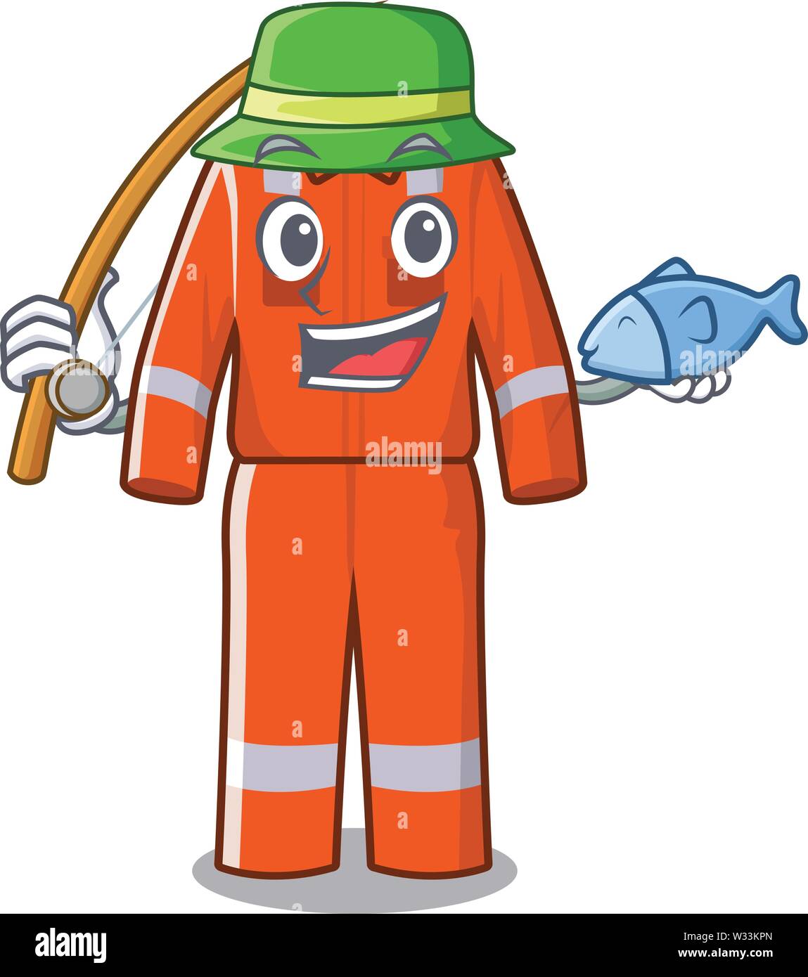 La pesca tute da lavoro collocati in armadietti cartoon Illustrazione Vettoriale