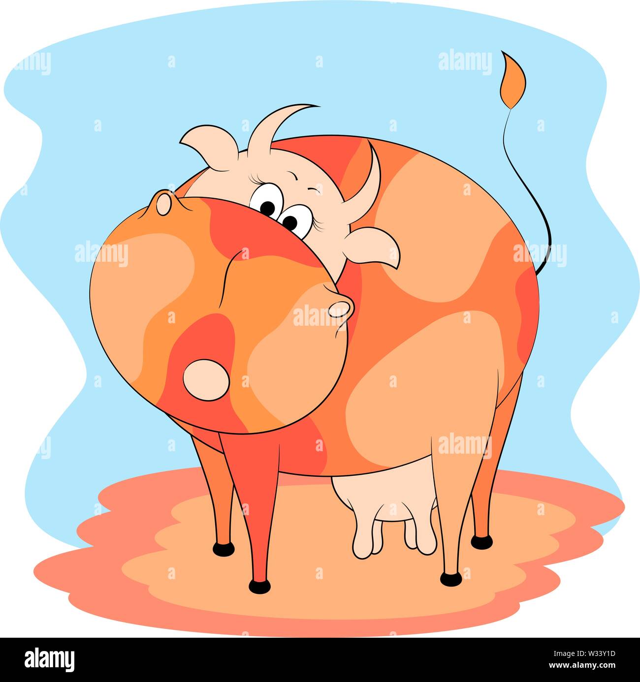 Dolce Spotted Cow cartoon illustrazione vettoriale. Illustrazione Vettoriale